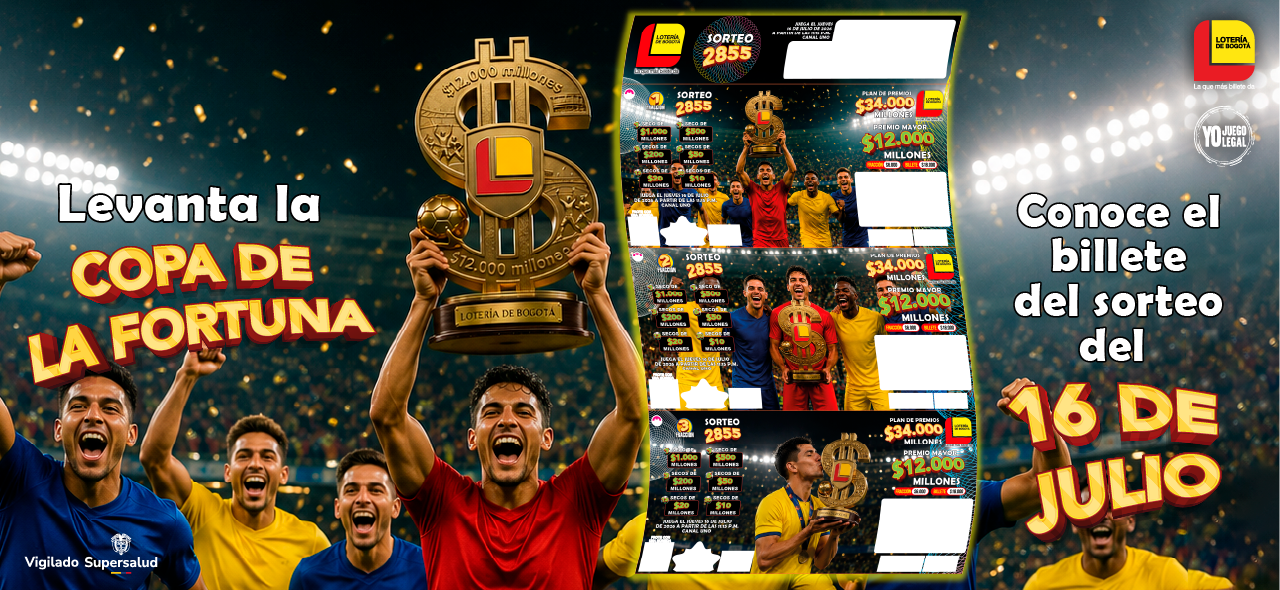 Conoce el billete del sorteo que juega este jueves 16 de julio en la lotería de Bogotá