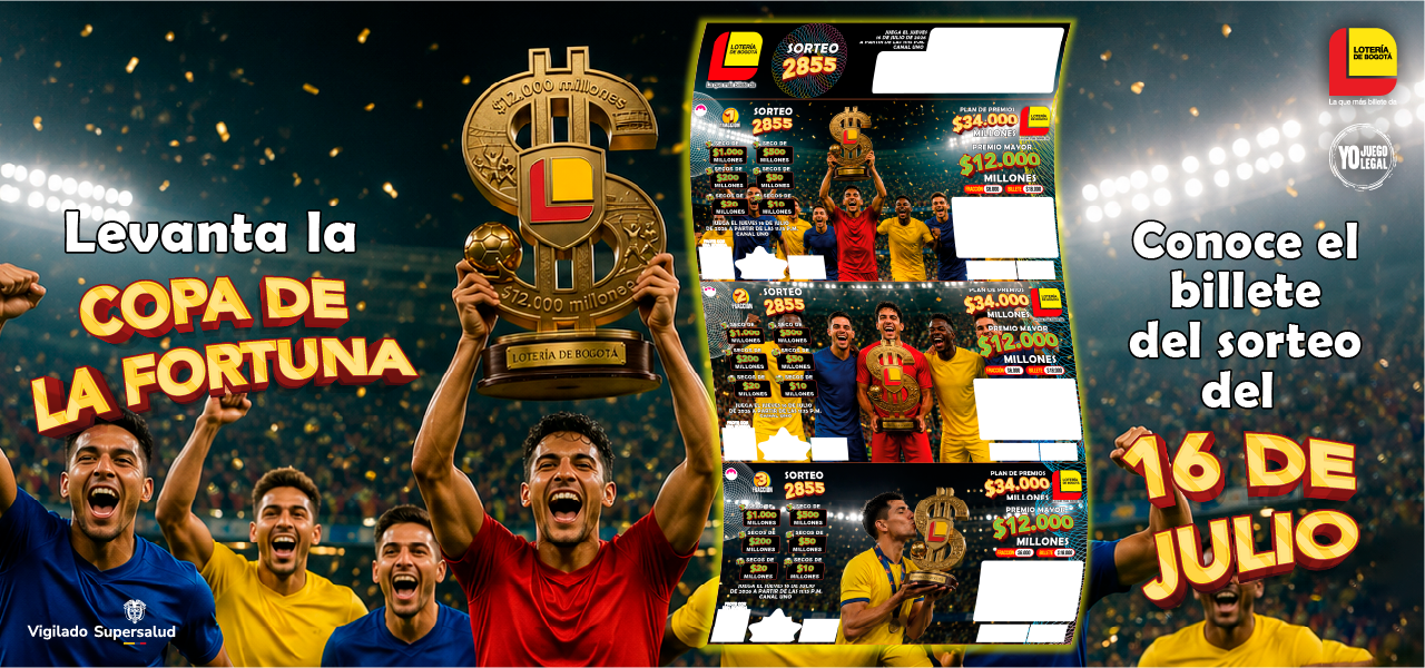 Conoce el billete del sorteo que juega este jueves 16 de julio en la lotería de Bogotá