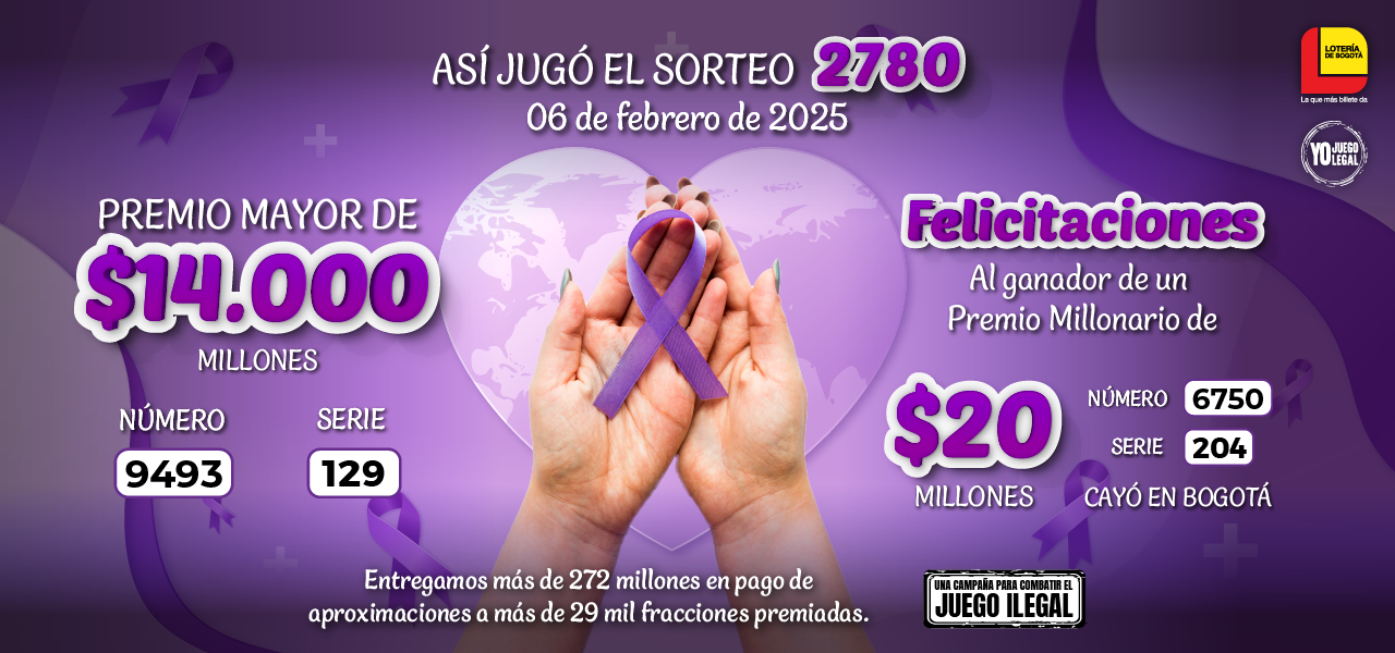 Ganadores Sorteo 2780