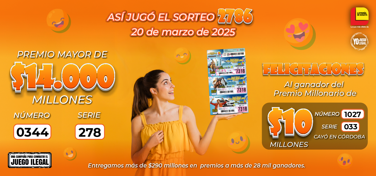 Resultados sorteo 2786