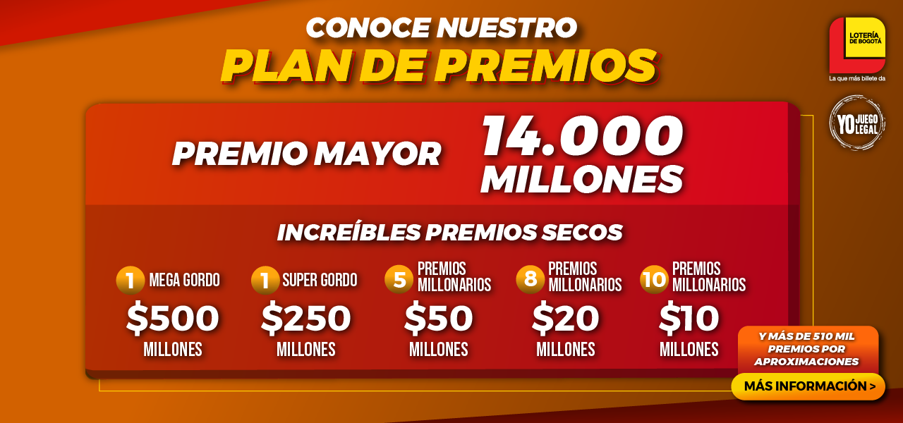 Plan de premios de la Lotería de Bogotá