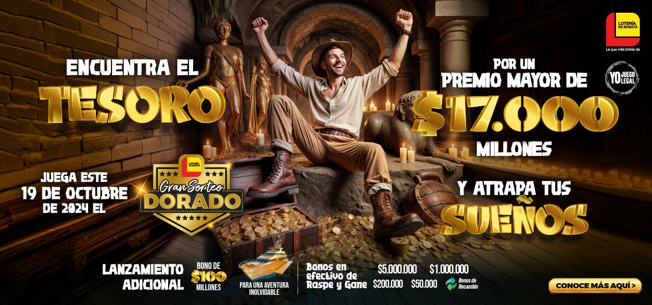 GRAN SORTEO DORADO DEL 19 DE OCTUBRE DE 2024 DE LA LOTERÍA DE BOGOTÁ